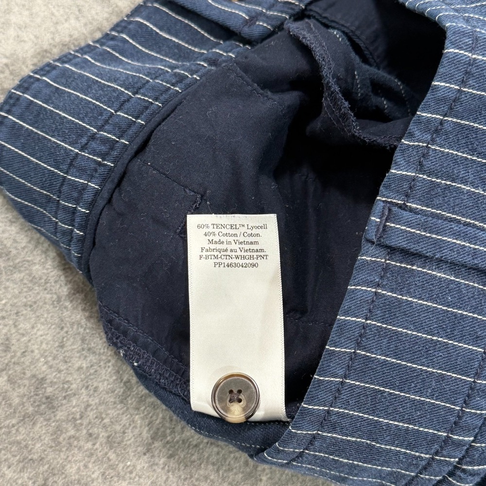 Everlane Navy Blue Striped The Way High Draped Pants Women's Size 8 Short - Picture 6 of 8